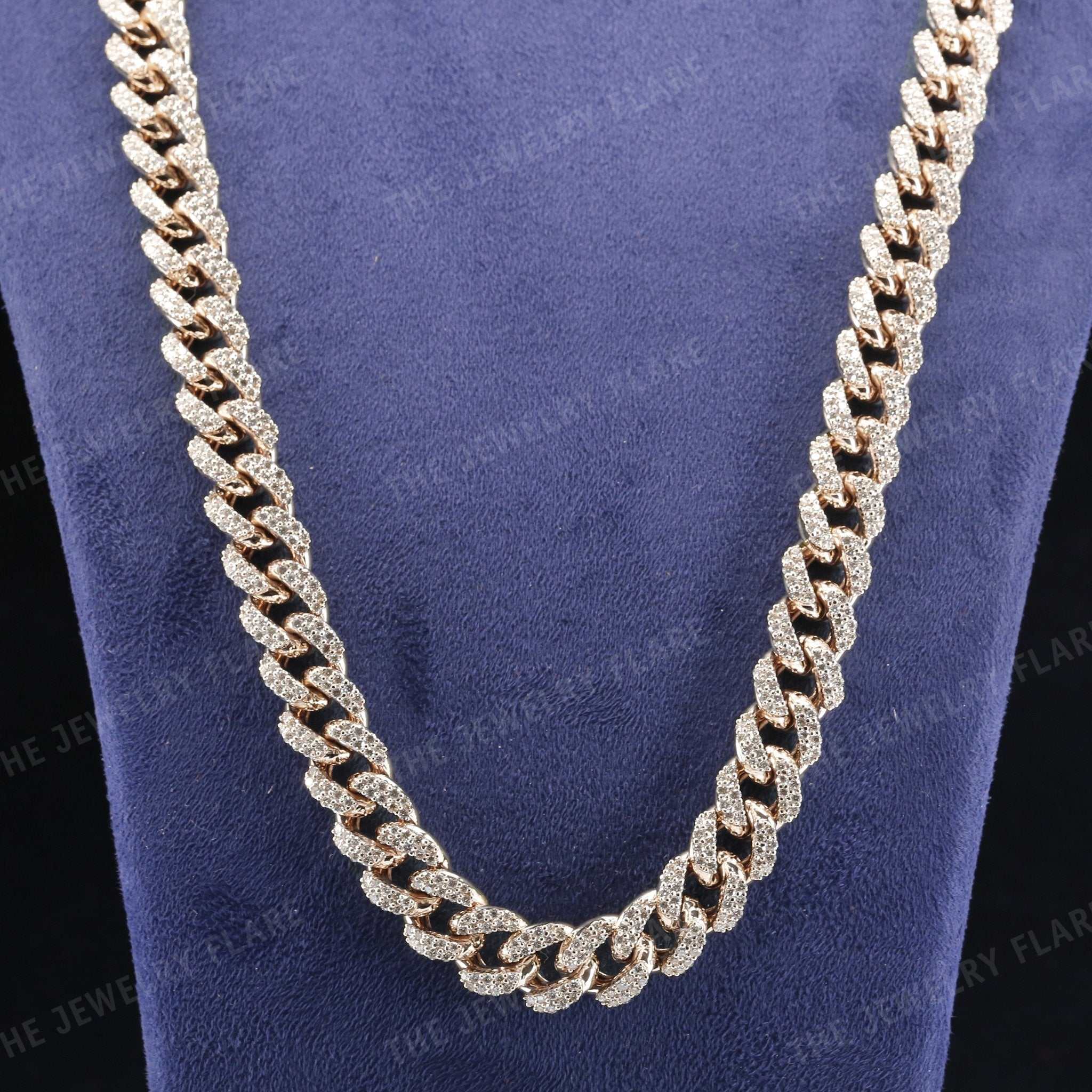 Moissanite Diamond Hip Hop Mens Cuban Chain Necklace Seven