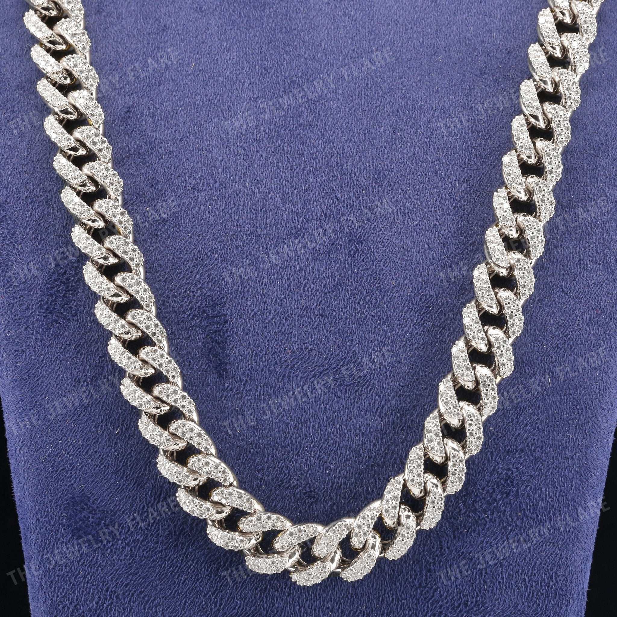 Moissanite Diamond Hip Hop Mens Cuban Chain Necklace Eight