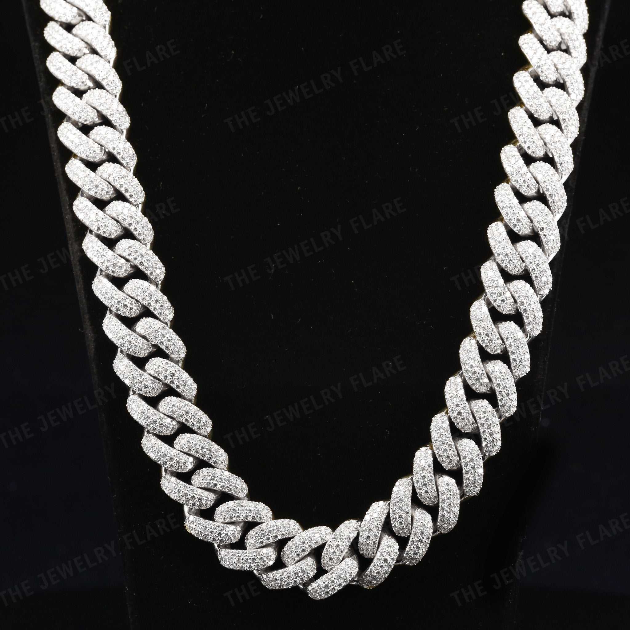 Moissanite Miami Cuban Link Chain Necklace Nine