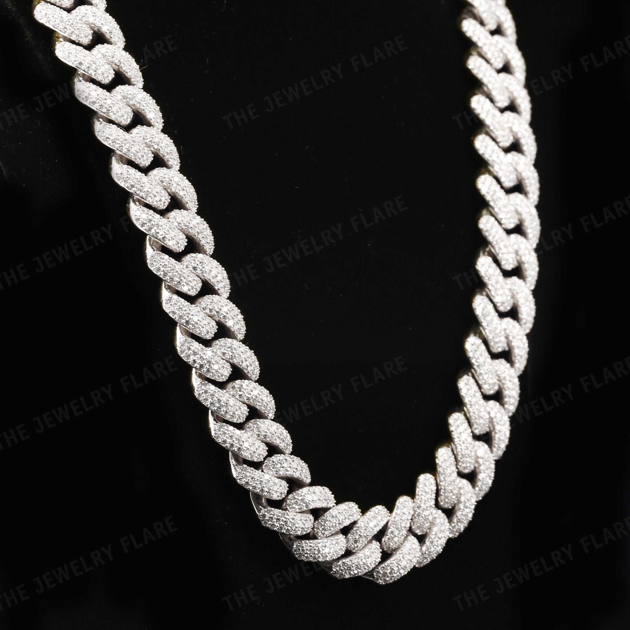 Moissanite Miami Cuban Link Chain Necklace Ten