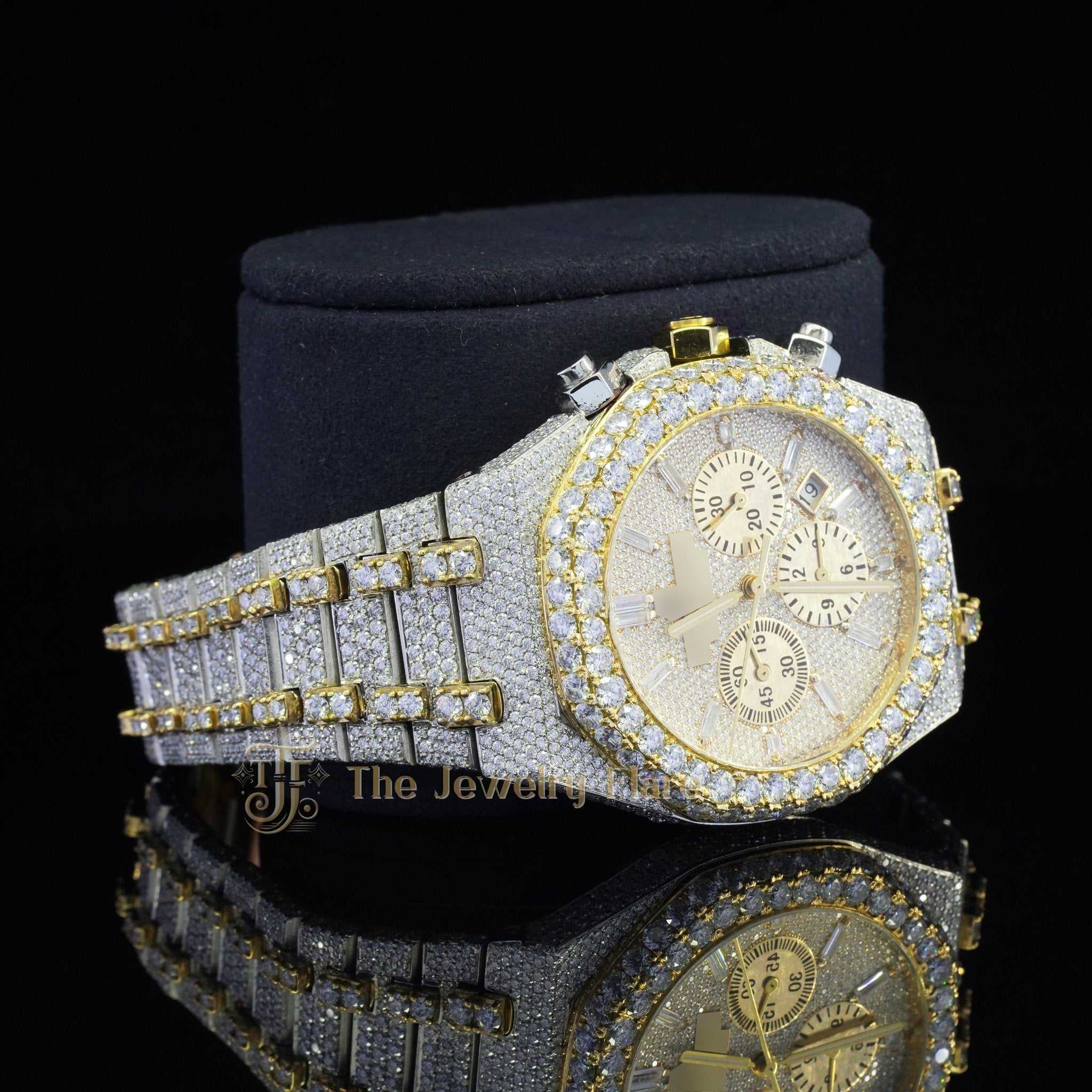 Automatic Movement Iced Out Diamond Moissanite Watch Fifth