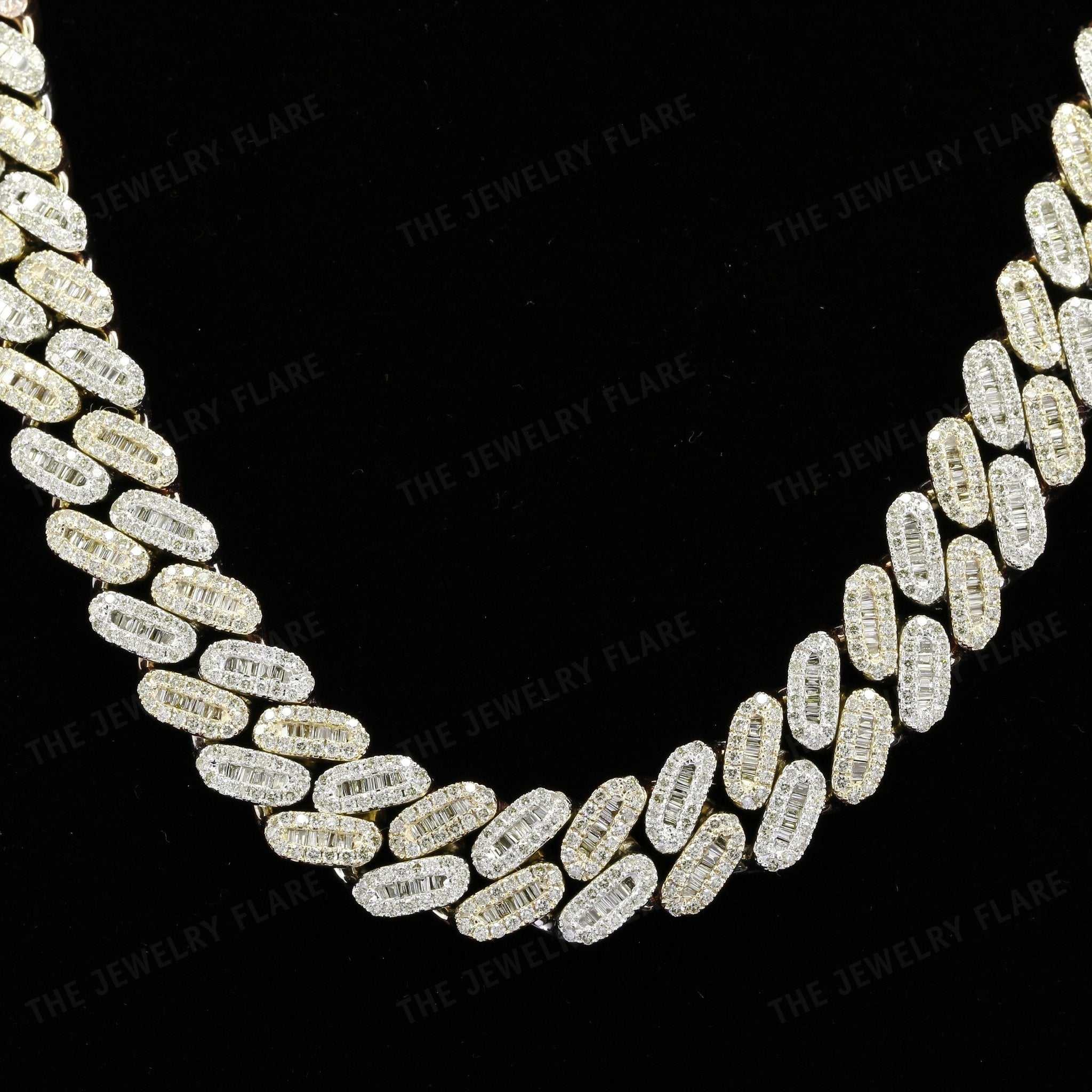 Baguette And Round Cut Moissanite Cuban Link Chain First