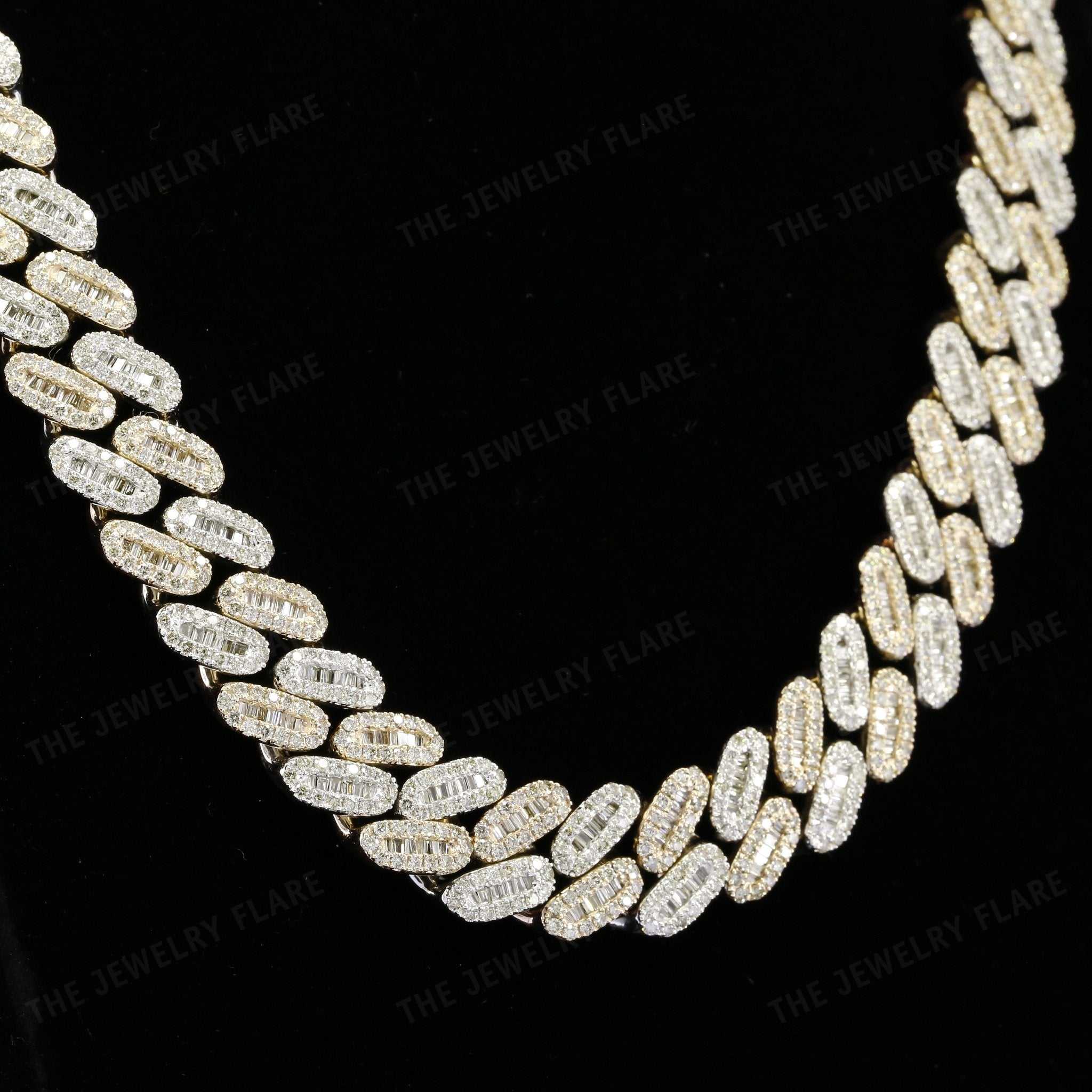 Baguette And Round Cut Moissanite Cuban Link Chain Second