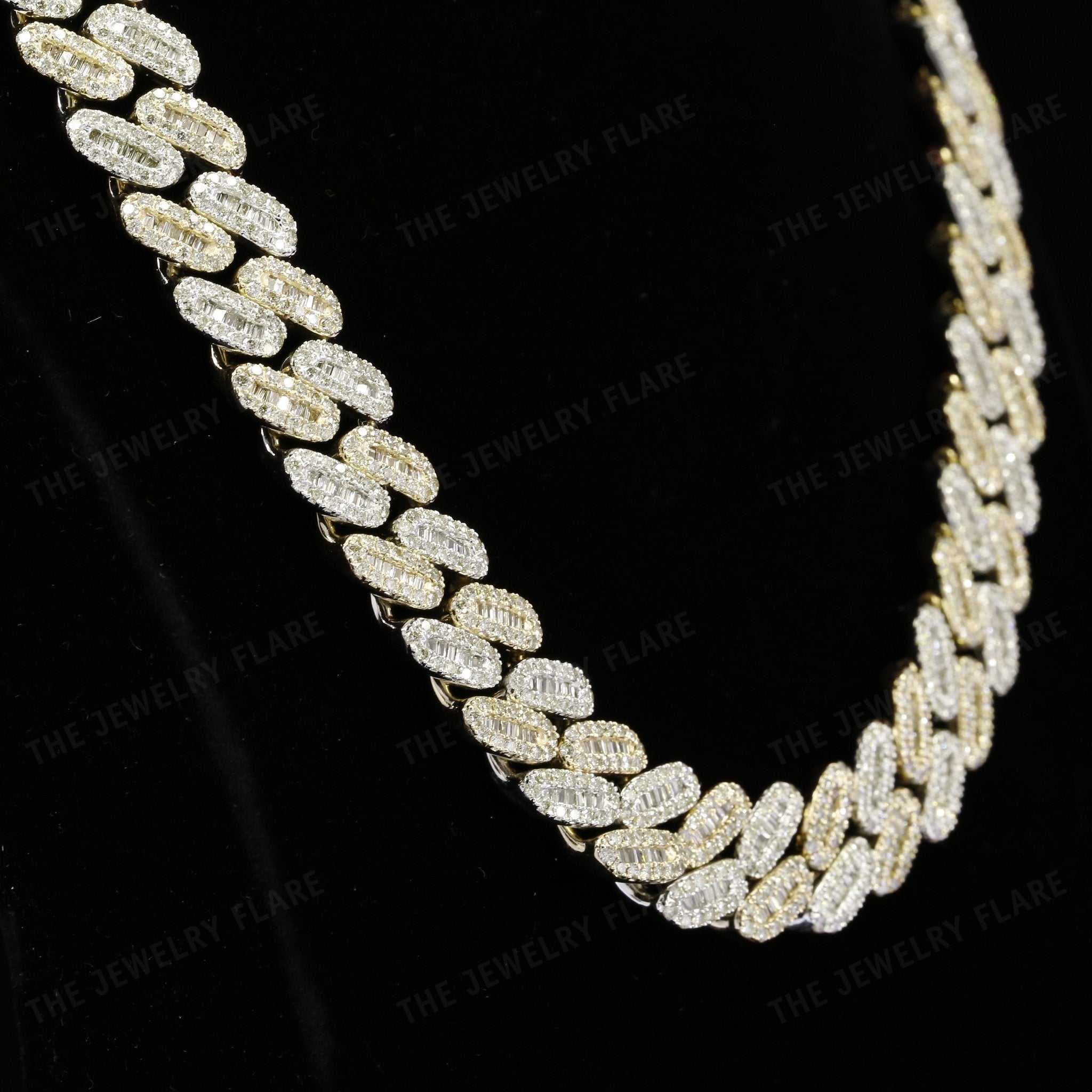 Baguette And Round Cut Moissanite Cuban Link Chain Third